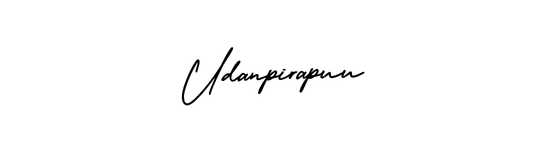 How to make Udanpirapuu name signature. Use AmerikaSignatureDemo-Regular style for creating short signs online. This is the latest handwritten sign. Udanpirapuu signature style 3 images and pictures png