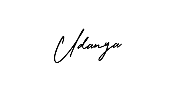 Udanya stylish signature style. Best Handwritten Sign (AmerikaSignatureDemo-Regular) for my name. Handwritten Signature Collection Ideas for my name Udanya. Udanya signature style 3 images and pictures png