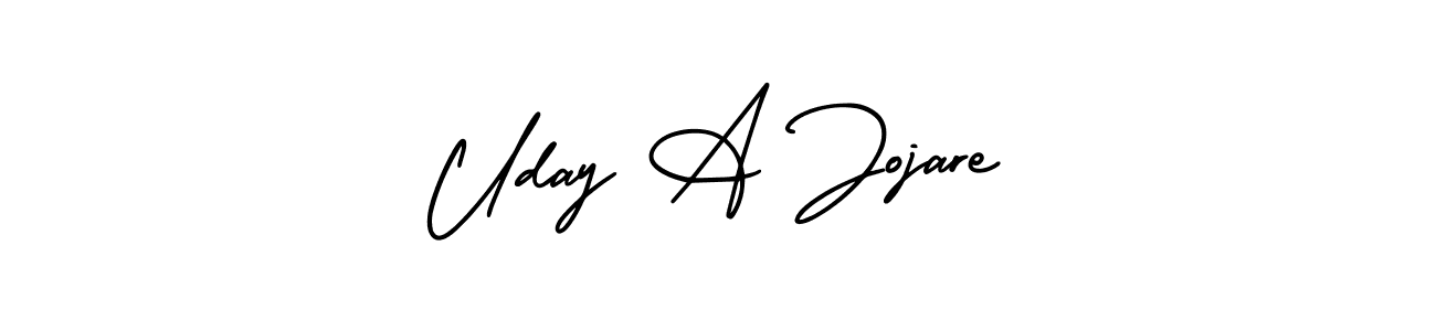 The best way (AmerikaSignatureDemo-Regular) to make a short signature is to pick only two or three words in your name. The name Uday A Jojare include a total of six letters. For converting this name. Uday A Jojare signature style 3 images and pictures png