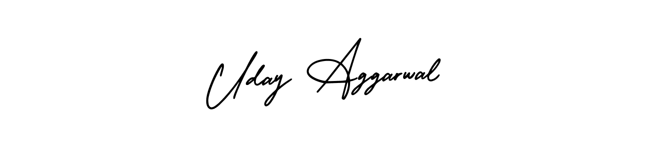 You should practise on your own different ways (AmerikaSignatureDemo-Regular) to write your name (Uday Aggarwal) in signature. don't let someone else do it for you. Uday Aggarwal signature style 3 images and pictures png