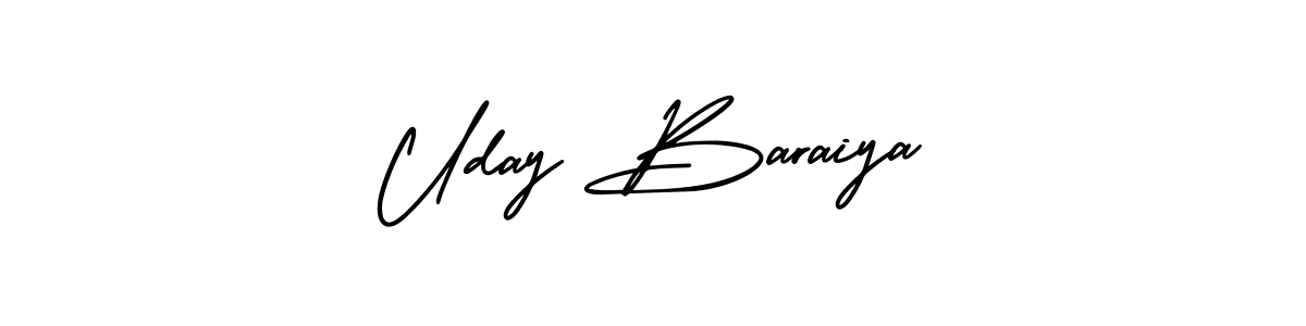 It looks lik you need a new signature style for name Uday Baraiya. Design unique handwritten (AmerikaSignatureDemo-Regular) signature with our free signature maker in just a few clicks. Uday Baraiya signature style 3 images and pictures png