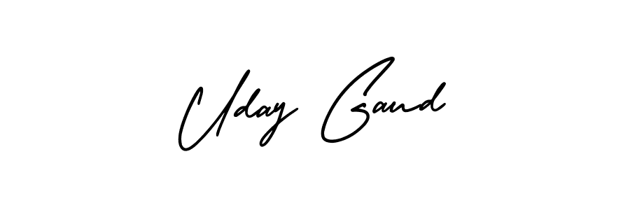 This is the best signature style for the Uday Gaud name. Also you like these signature font (AmerikaSignatureDemo-Regular). Mix name signature. Uday Gaud signature style 3 images and pictures png