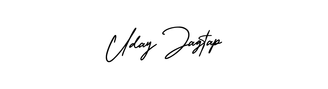 The best way (AmerikaSignatureDemo-Regular) to make a short signature is to pick only two or three words in your name. The name Uday Jagtap include a total of six letters. For converting this name. Uday Jagtap signature style 3 images and pictures png