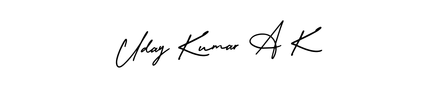 Design your own signature with our free online signature maker. With this signature software, you can create a handwritten (AmerikaSignatureDemo-Regular) signature for name Uday Kumar A K. Uday Kumar A K signature style 3 images and pictures png