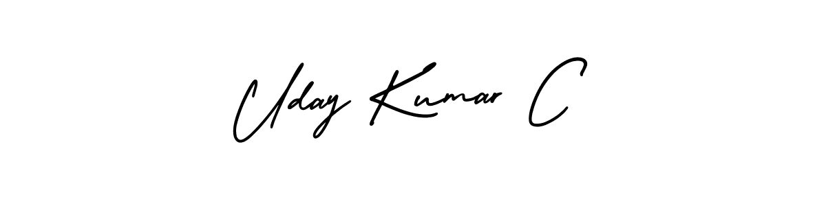 Use a signature maker to create a handwritten signature online. With this signature software, you can design (AmerikaSignatureDemo-Regular) your own signature for name Uday Kumar C. Uday Kumar C signature style 3 images and pictures png