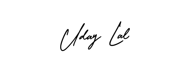 You should practise on your own different ways (AmerikaSignatureDemo-Regular) to write your name (Uday Lal) in signature. don't let someone else do it for you. Uday Lal signature style 3 images and pictures png