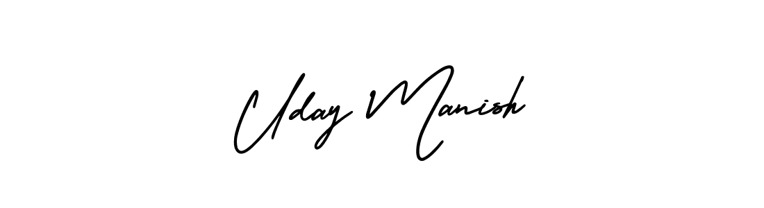 Similarly AmerikaSignatureDemo-Regular is the best handwritten signature design. Signature creator online .You can use it as an online autograph creator for name Uday Manish. Uday Manish signature style 3 images and pictures png