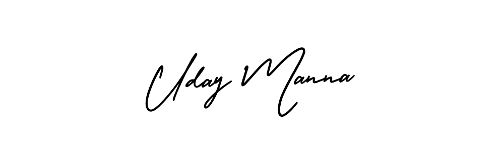 How to make Uday Manna name signature. Use AmerikaSignatureDemo-Regular style for creating short signs online. This is the latest handwritten sign. Uday Manna signature style 3 images and pictures png