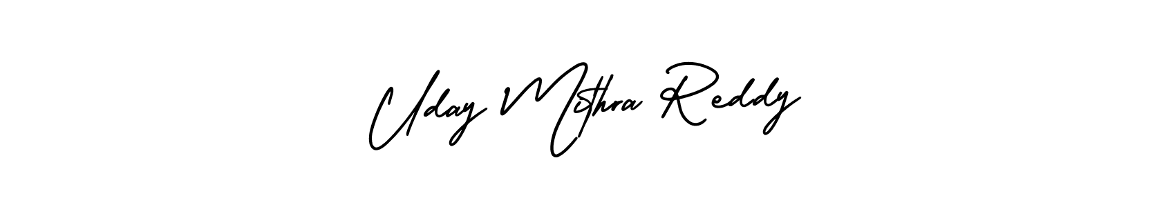 if you are searching for the best signature style for your name Uday Mithra Reddy. so please give up your signature search. here we have designed multiple signature styles  using AmerikaSignatureDemo-Regular. Uday Mithra Reddy signature style 3 images and pictures png