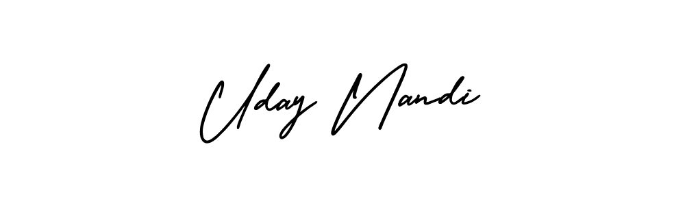 Use a signature maker to create a handwritten signature online. With this signature software, you can design (AmerikaSignatureDemo-Regular) your own signature for name Uday Nandi. Uday Nandi signature style 3 images and pictures png