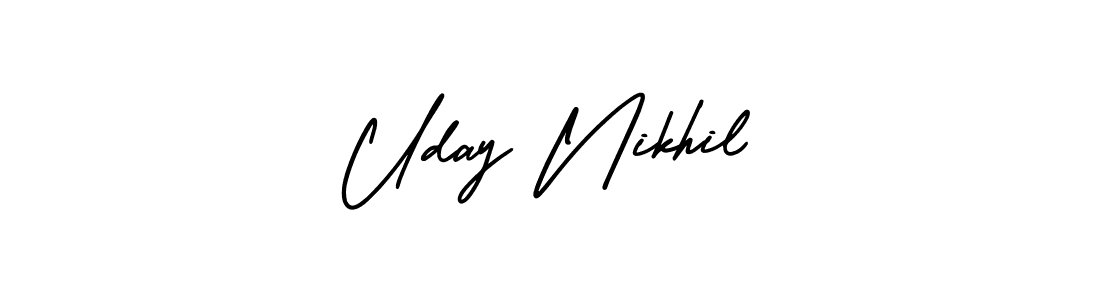 It looks lik you need a new signature style for name Uday Nikhil. Design unique handwritten (AmerikaSignatureDemo-Regular) signature with our free signature maker in just a few clicks. Uday Nikhil signature style 3 images and pictures png