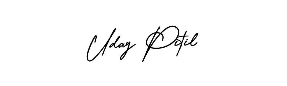 Similarly AmerikaSignatureDemo-Regular is the best handwritten signature design. Signature creator online .You can use it as an online autograph creator for name Uday Pitil. Uday Pitil signature style 3 images and pictures png