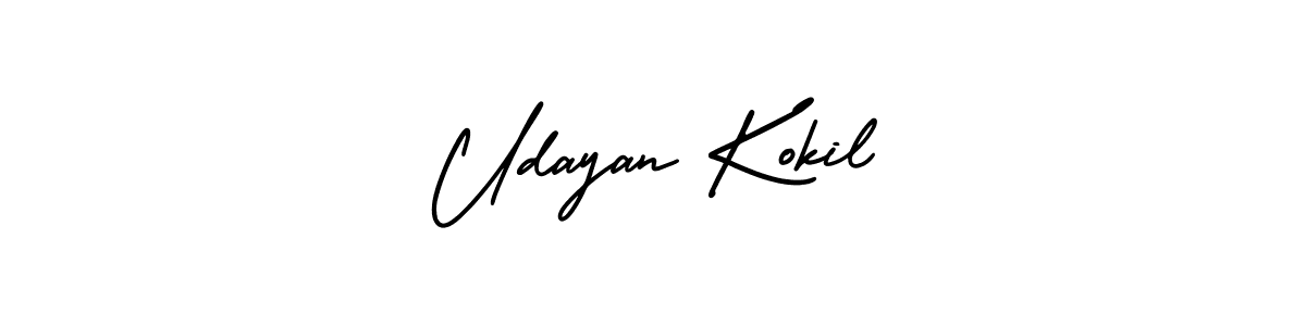 How to Draw Udayan Kokil signature style? AmerikaSignatureDemo-Regular is a latest design signature styles for name Udayan Kokil. Udayan Kokil signature style 3 images and pictures png