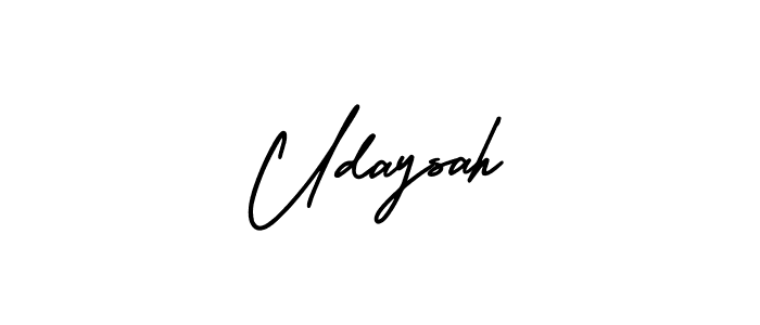 It looks lik you need a new signature style for name Udaysah. Design unique handwritten (AmerikaSignatureDemo-Regular) signature with our free signature maker in just a few clicks. Udaysah signature style 3 images and pictures png