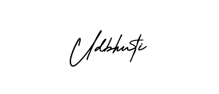 Udbhuti stylish signature style. Best Handwritten Sign (AmerikaSignatureDemo-Regular) for my name. Handwritten Signature Collection Ideas for my name Udbhuti. Udbhuti signature style 3 images and pictures png