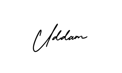 How to make Uddam name signature. Use AmerikaSignatureDemo-Regular style for creating short signs online. This is the latest handwritten sign. Uddam signature style 3 images and pictures png