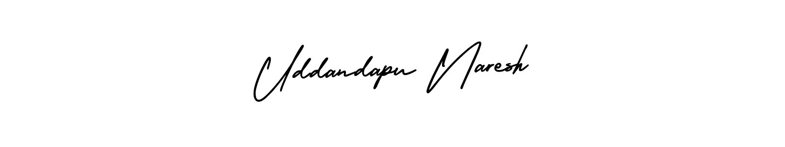 Uddandapu Naresh stylish signature style. Best Handwritten Sign (AmerikaSignatureDemo-Regular) for my name. Handwritten Signature Collection Ideas for my name Uddandapu Naresh. Uddandapu Naresh signature style 3 images and pictures png