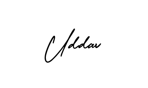 How to make Uddav name signature. Use AmerikaSignatureDemo-Regular style for creating short signs online. This is the latest handwritten sign. Uddav signature style 3 images and pictures png