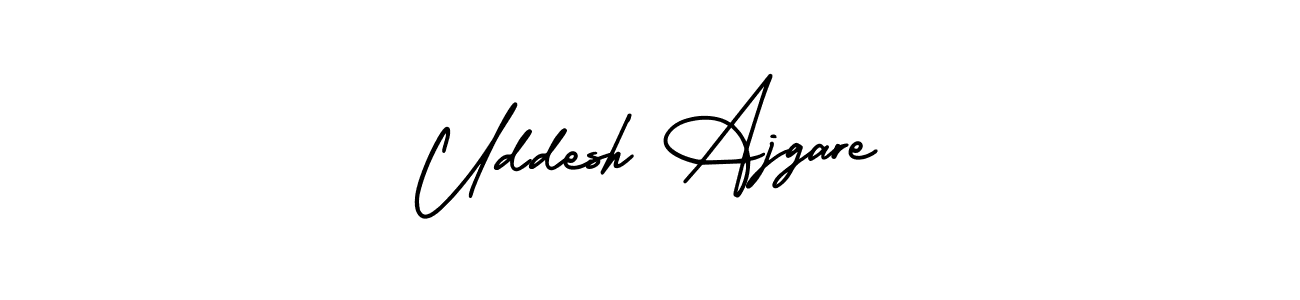 You should practise on your own different ways (AmerikaSignatureDemo-Regular) to write your name (Uddesh Ajgare) in signature. don't let someone else do it for you. Uddesh Ajgare signature style 3 images and pictures png