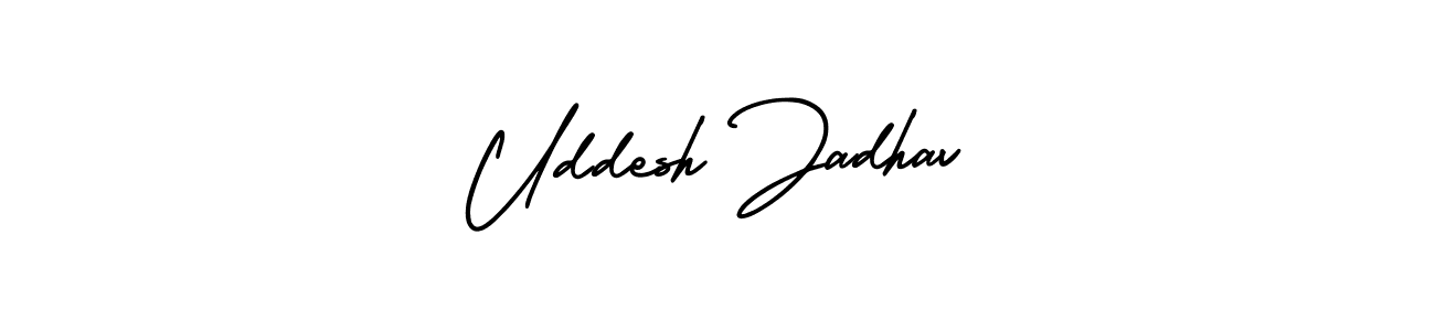 How to Draw Uddesh Jadhav signature style? AmerikaSignatureDemo-Regular is a latest design signature styles for name Uddesh Jadhav. Uddesh Jadhav signature style 3 images and pictures png