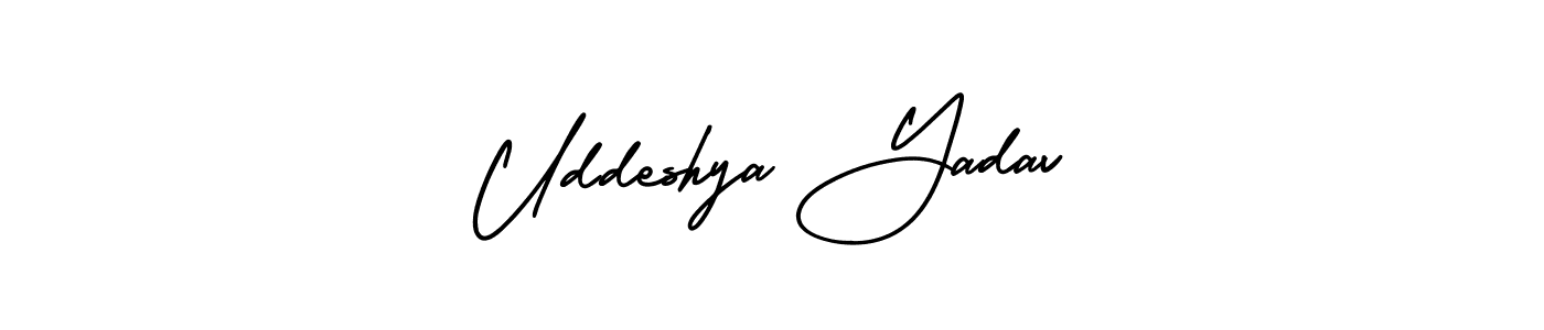 Also we have Uddeshya Yadav name is the best signature style. Create professional handwritten signature collection using AmerikaSignatureDemo-Regular autograph style. Uddeshya Yadav signature style 3 images and pictures png