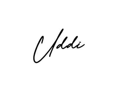 Make a beautiful signature design for name Uddi. With this signature (AmerikaSignatureDemo-Regular) style, you can create a handwritten signature for free. Uddi signature style 3 images and pictures png