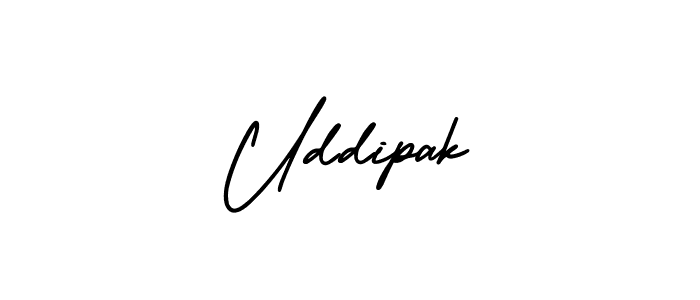 Also You can easily find your signature by using the search form. We will create Uddipak name handwritten signature images for you free of cost using AmerikaSignatureDemo-Regular sign style. Uddipak signature style 3 images and pictures png