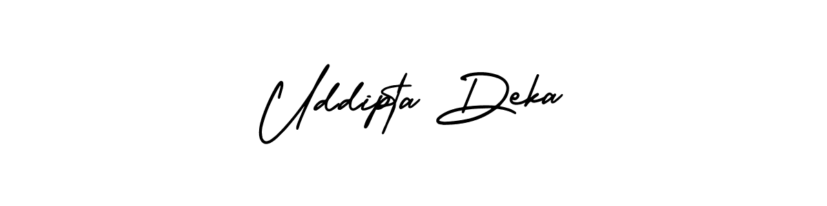 Design your own signature with our free online signature maker. With this signature software, you can create a handwritten (AmerikaSignatureDemo-Regular) signature for name Uddipta Deka. Uddipta Deka signature style 3 images and pictures png