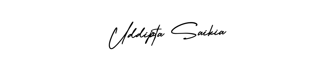 Create a beautiful signature design for name Uddipta Saikia. With this signature (AmerikaSignatureDemo-Regular) fonts, you can make a handwritten signature for free. Uddipta Saikia signature style 3 images and pictures png