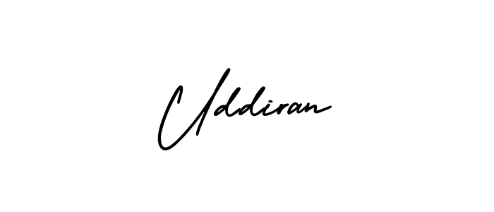 How to make Uddiran name signature. Use AmerikaSignatureDemo-Regular style for creating short signs online. This is the latest handwritten sign. Uddiran signature style 3 images and pictures png