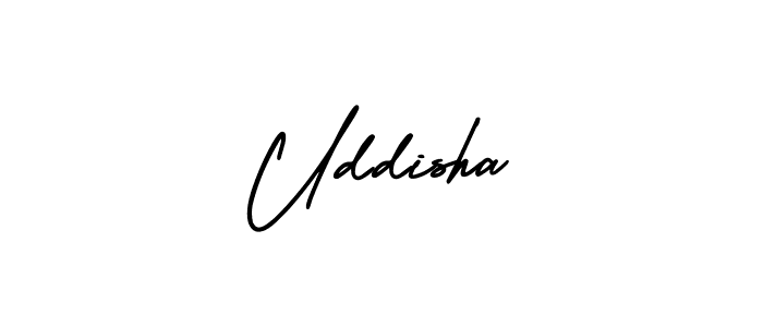 Uddisha stylish signature style. Best Handwritten Sign (AmerikaSignatureDemo-Regular) for my name. Handwritten Signature Collection Ideas for my name Uddisha. Uddisha signature style 3 images and pictures png