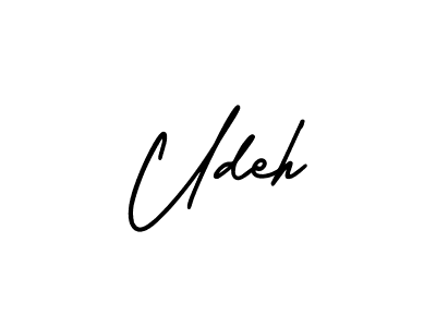 How to make Udeh signature? AmerikaSignatureDemo-Regular is a professional autograph style. Create handwritten signature for Udeh name. Udeh signature style 3 images and pictures png