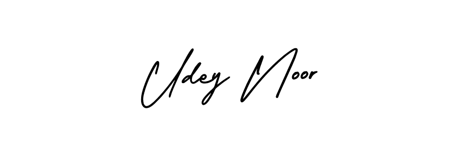 Create a beautiful signature design for name Udey Noor. With this signature (AmerikaSignatureDemo-Regular) fonts, you can make a handwritten signature for free. Udey Noor signature style 3 images and pictures png