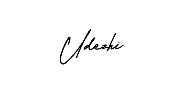 Create a beautiful signature design for name Udezhi. With this signature (AmerikaSignatureDemo-Regular) fonts, you can make a handwritten signature for free. Udezhi signature style 3 images and pictures png