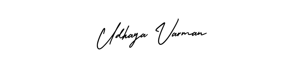 This is the best signature style for the Udhaya Varman name. Also you like these signature font (AmerikaSignatureDemo-Regular). Mix name signature. Udhaya Varman signature style 3 images and pictures png