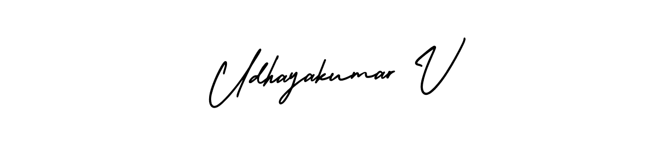 Create a beautiful signature design for name Udhayakumar V. With this signature (AmerikaSignatureDemo-Regular) fonts, you can make a handwritten signature for free. Udhayakumar V signature style 3 images and pictures png