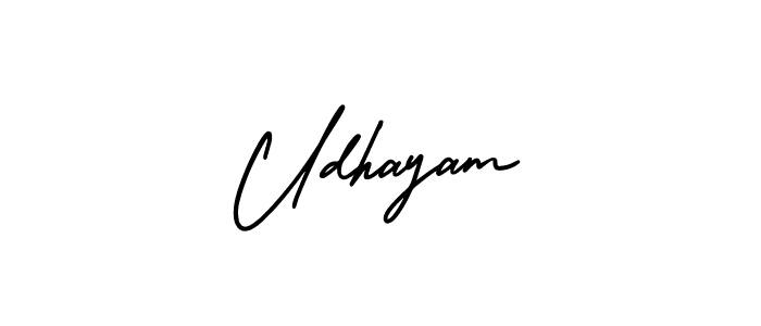 How to make Udhayam name signature. Use AmerikaSignatureDemo-Regular style for creating short signs online. This is the latest handwritten sign. Udhayam signature style 3 images and pictures png