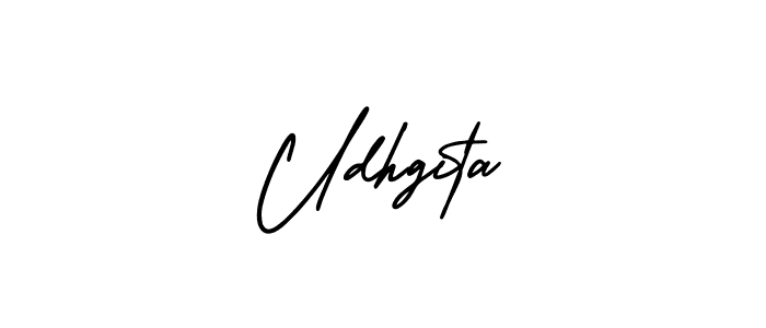 The best way (AmerikaSignatureDemo-Regular) to make a short signature is to pick only two or three words in your name. The name Udhgita include a total of six letters. For converting this name. Udhgita signature style 3 images and pictures png