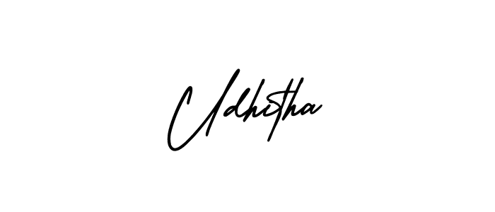 How to make Udhitha signature? AmerikaSignatureDemo-Regular is a professional autograph style. Create handwritten signature for Udhitha name. Udhitha signature style 3 images and pictures png