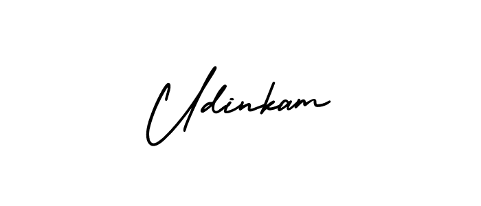 Design your own signature with our free online signature maker. With this signature software, you can create a handwritten (AmerikaSignatureDemo-Regular) signature for name Udinkam. Udinkam signature style 3 images and pictures png