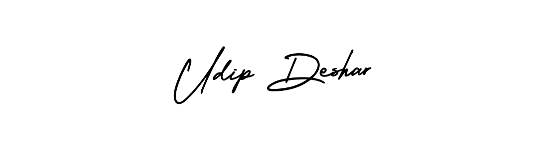 Udip Deshar stylish signature style. Best Handwritten Sign (AmerikaSignatureDemo-Regular) for my name. Handwritten Signature Collection Ideas for my name Udip Deshar. Udip Deshar signature style 3 images and pictures png