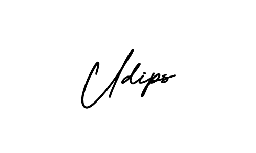 Udips stylish signature style. Best Handwritten Sign (AmerikaSignatureDemo-Regular) for my name. Handwritten Signature Collection Ideas for my name Udips. Udips signature style 3 images and pictures png