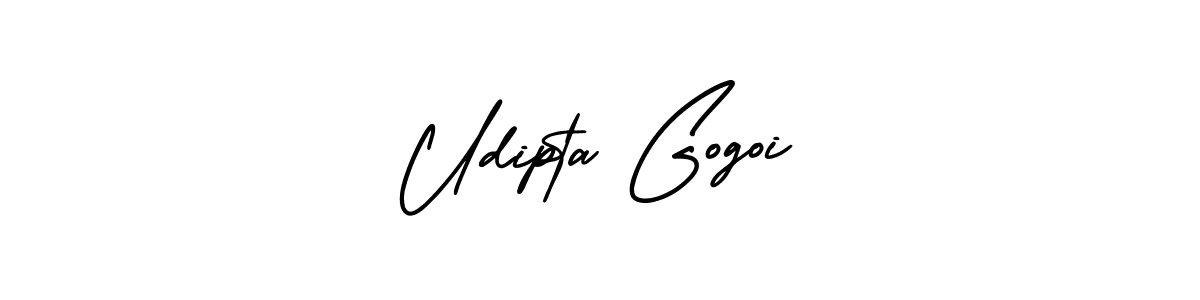 You should practise on your own different ways (AmerikaSignatureDemo-Regular) to write your name (Udipta Gogoi) in signature. don't let someone else do it for you. Udipta Gogoi signature style 3 images and pictures png