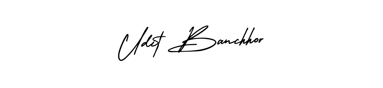 Use a signature maker to create a handwritten signature online. With this signature software, you can design (AmerikaSignatureDemo-Regular) your own signature for name Udit Banchhor. Udit Banchhor signature style 3 images and pictures png