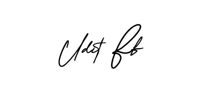 The best way (AmerikaSignatureDemo-Regular) to make a short signature is to pick only two or three words in your name. The name Udit Ff include a total of six letters. For converting this name. Udit Ff signature style 3 images and pictures png