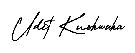 Stand out with a creative autograph for Udit Kushwaha. The AmerikaSignatureDemo-Regular styling blends modern aesthetics with classic signature flourishes. Udit Kushwaha signature style 3 images and pictures png