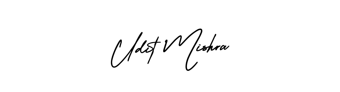 The best way (AmerikaSignatureDemo-Regular) to make a short signature is to pick only two or three words in your name. The name Udit Mishra include a total of six letters. For converting this name. Udit Mishra signature style 3 images and pictures png