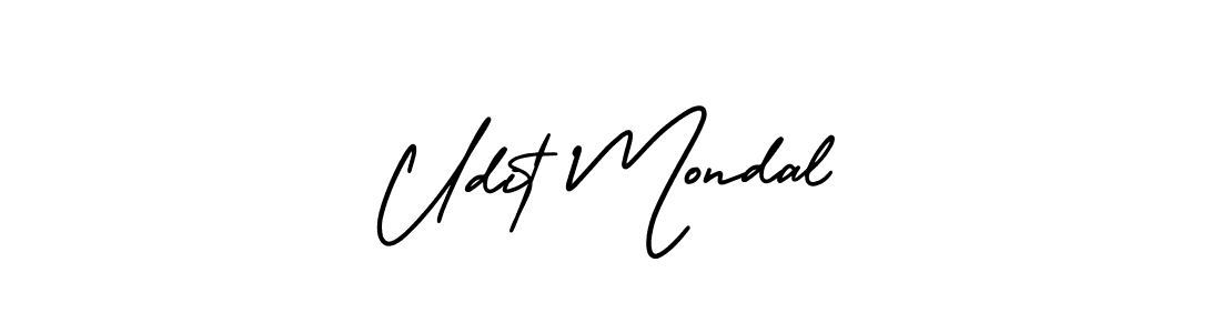 Make a beautiful signature design for name Udit Mondal. With this signature (AmerikaSignatureDemo-Regular) style, you can create a handwritten signature for free. Udit Mondal signature style 3 images and pictures png