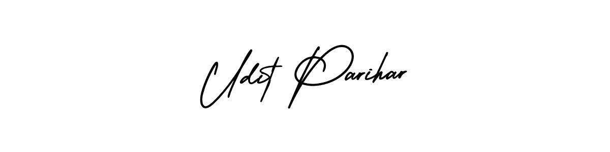 Make a beautiful signature design for name Udit Parihar. With this signature (AmerikaSignatureDemo-Regular) style, you can create a handwritten signature for free. Udit Parihar signature style 3 images and pictures png