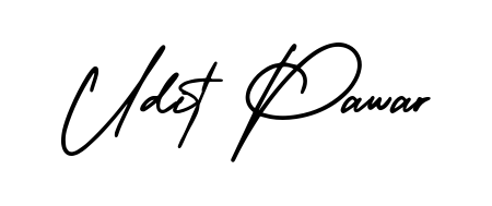 A dynamic signature style for Udit Pawar using AmerikaSignatureDemo-Regular script. Designed to look authentic, handwritten, and professional. Udit Pawar signature style 3 images and pictures png